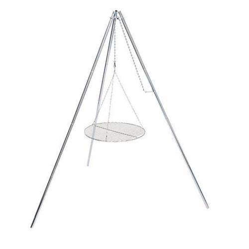 Campfire Grill; Tripod Style With Lantern Holder; Foldable; Without Swing Arm