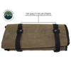 Rolled Brown Waxed Canvas Bag for General Tools With Handle And Straps