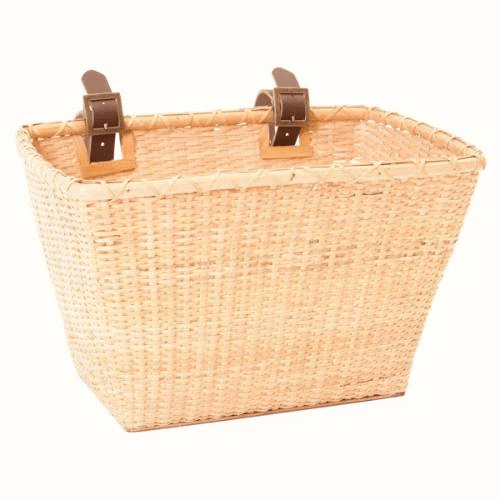 Toto Handwoven Cane Bike Basket; Natural Cane