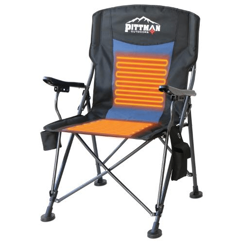 Heated Camping Chair - Black/Blue