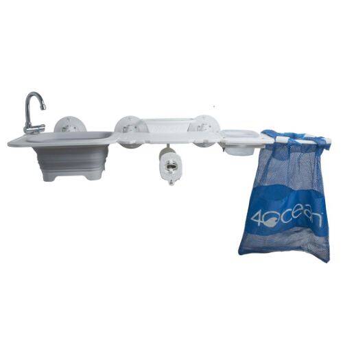 Portable Camp Kitchen - Sink Basin Only; 2.46 Gallon Basin Capacity; White