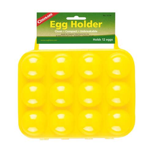 Egg Holder; Holds 12 Eggs; Yellow; Plastic; With Carrying Handle