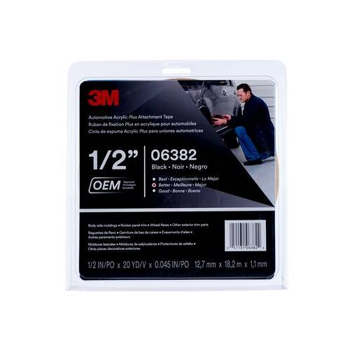Multi Purpose Double Sided Tape - 1/2&quot; x 60'; Black
