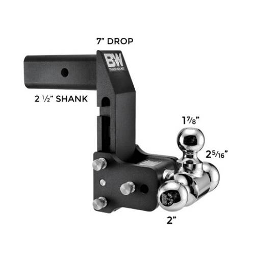 MultiPro Tow & Stow 2.5in Shank 7in Drop Tri-Ball - B&W Trailer