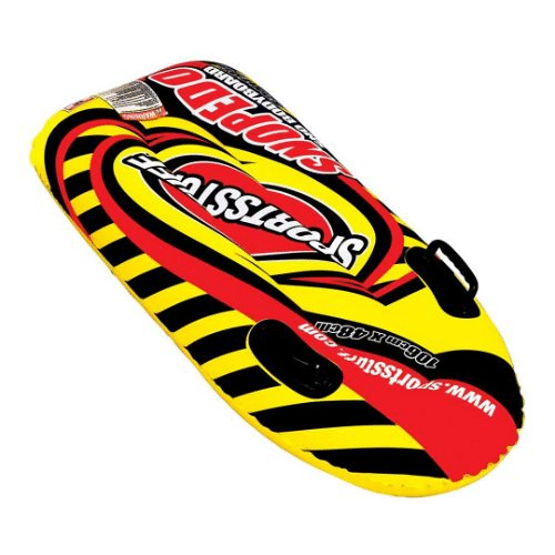 SNOPEDO Oval Snow Tube - Holds 1 Rider; Red/ Black/ Yellow