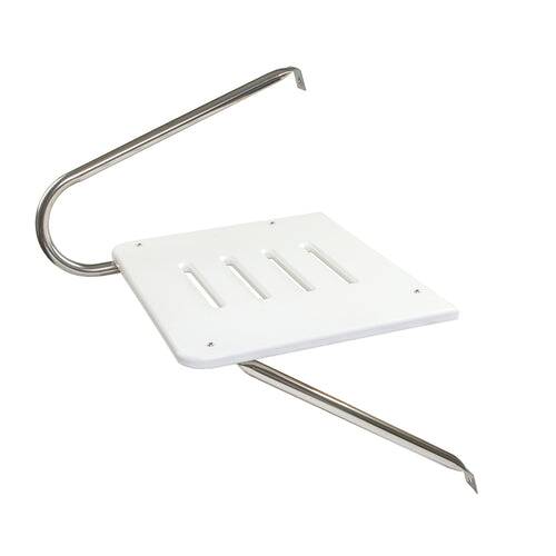 Dock Ladder - Permanent Mount - White Plastic and Stainless - W/ Mounting HW